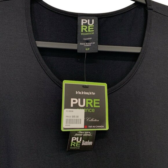 Pure Essence Dress Womens Small Black Asymmetrical Hem Lagenlook Bamboo Stretch - Picture 5 of 8